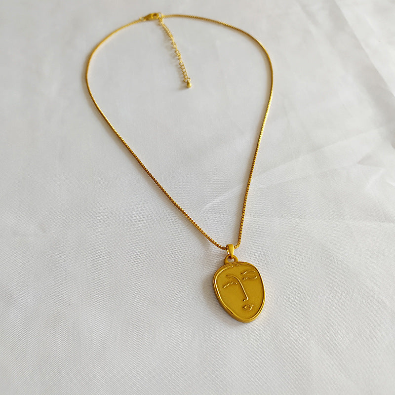 Design Gold Coin Medal Brass Gold Plated Necklace