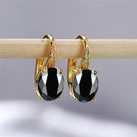 Oval Goose Egg Zircon Women's Ear Clip