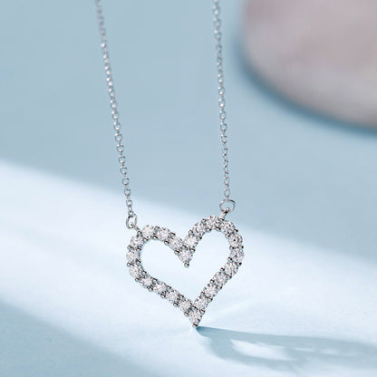 Hollow love diamond necklace