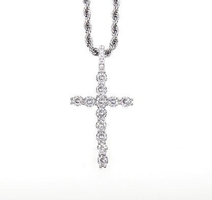 Full diamond cross necklace