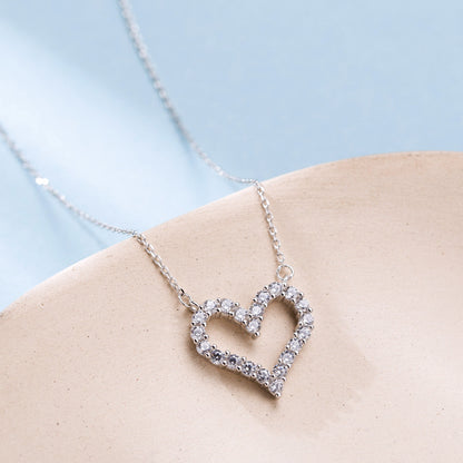 Hollow love diamond necklace