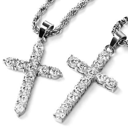 Full diamond cross necklace