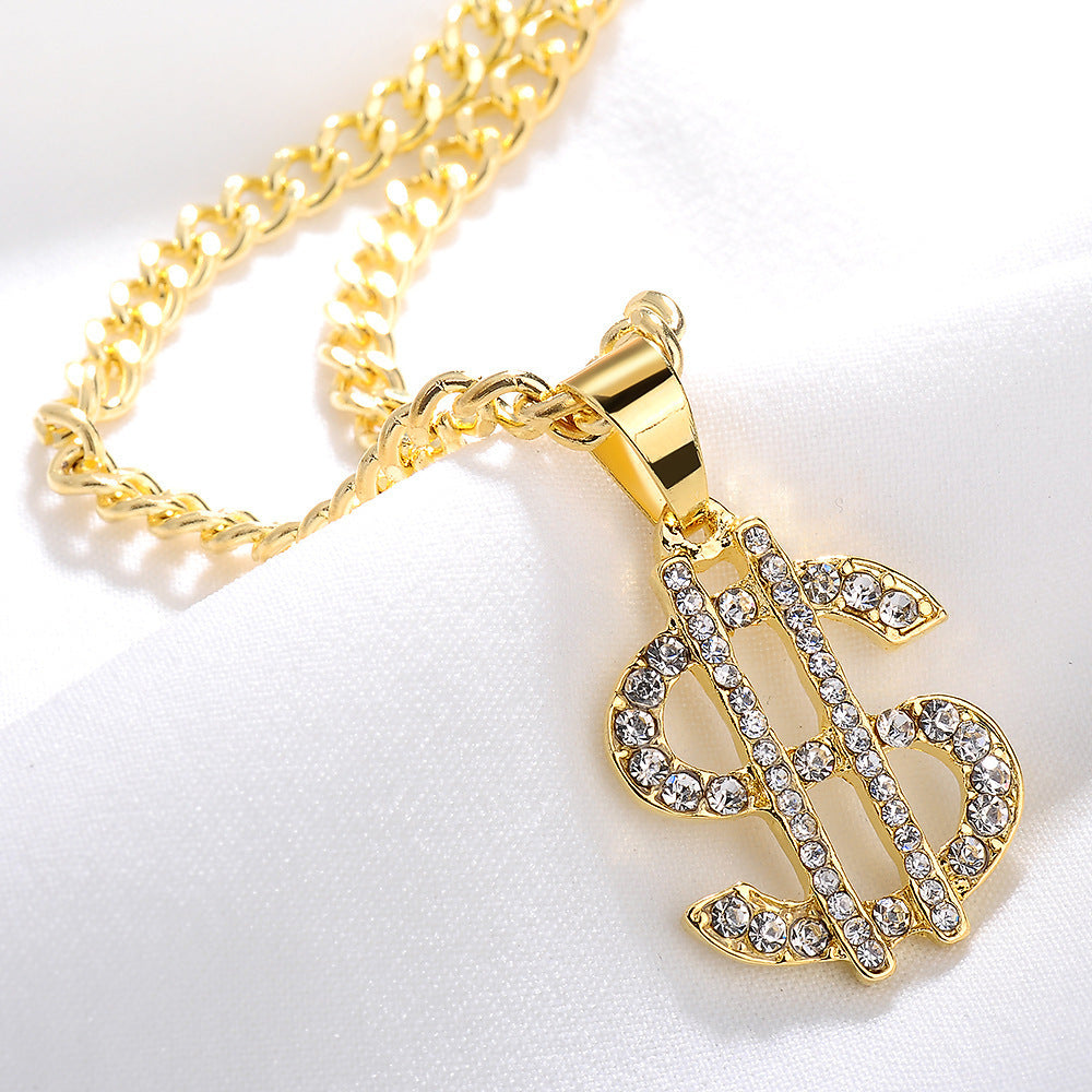 Diamond S-shaped necklace