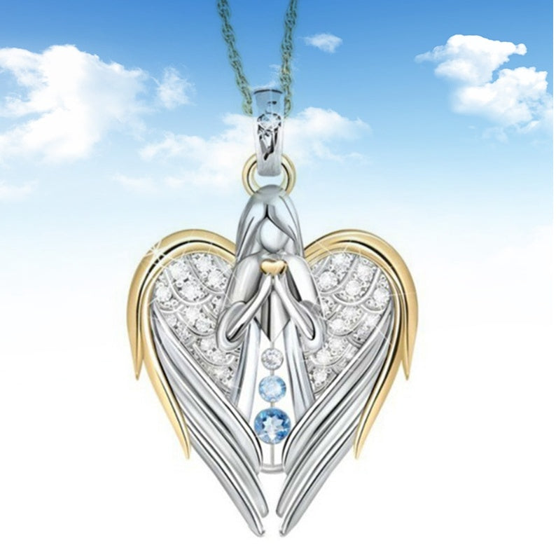 Imitation Diamond Angel Necklace