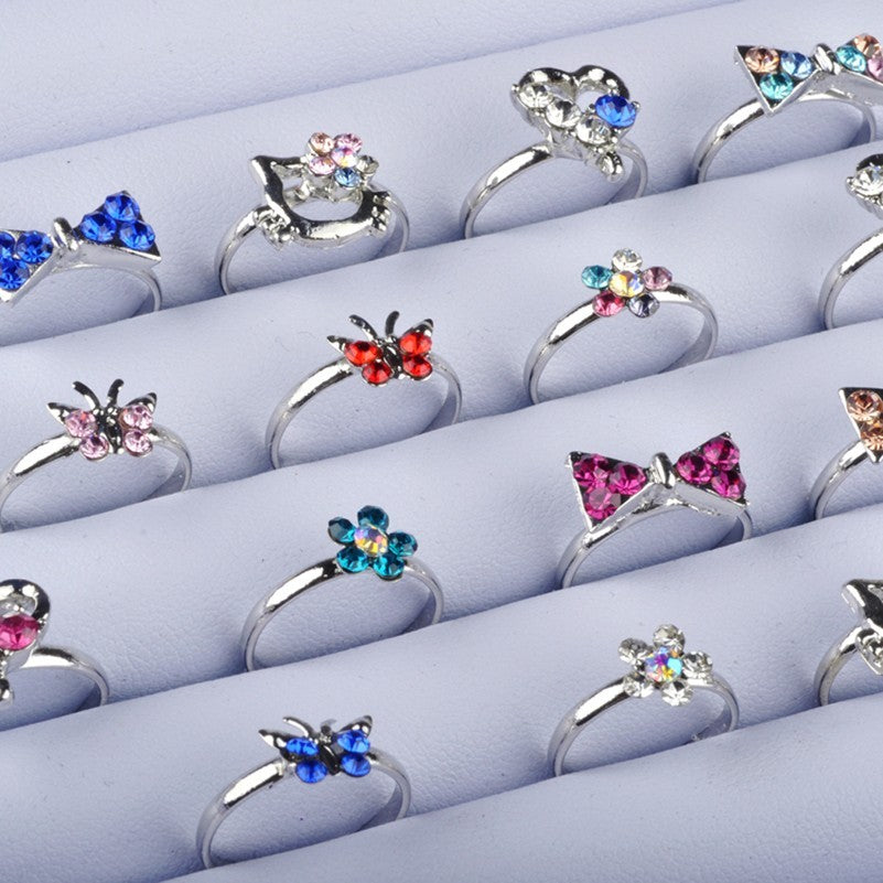 Color Diamond Ring Korean Jewelry Adjustable Ring With Color Diamond