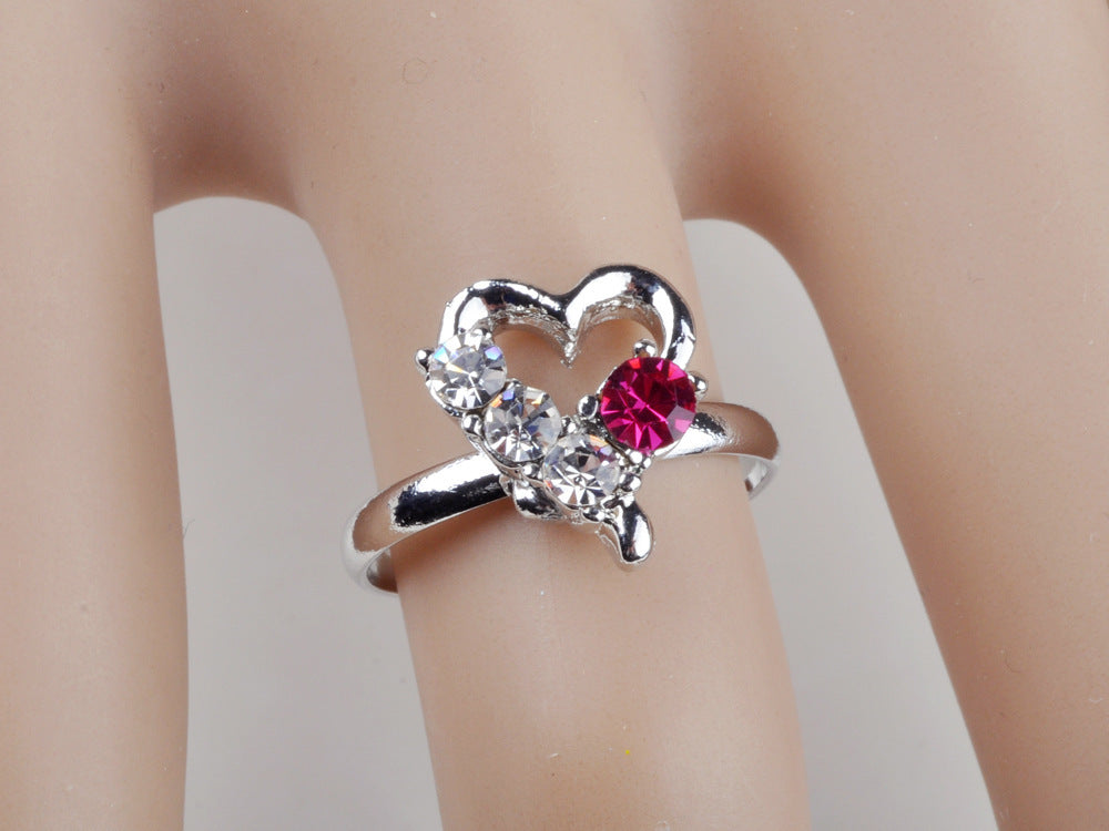 Color Diamond Ring Korean Jewelry Adjustable Ring With Color Diamond