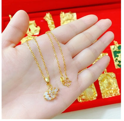 Sand Gold All-Match Gold-Plated Necklace Gold Color