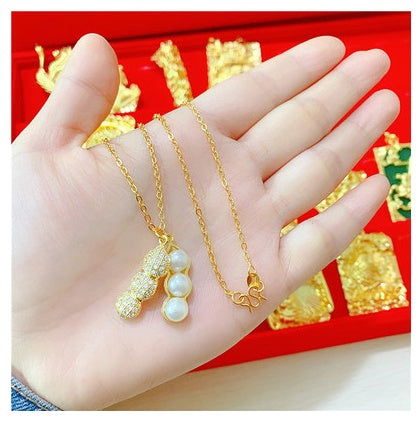 Sand Gold All-Match Gold-Plated Necklace Gold Color