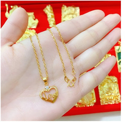 Sand Gold All-Match Gold-Plated Necklace Gold Color