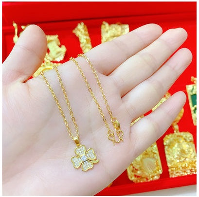 Sand Gold All-Match Gold-Plated Necklace Gold Color