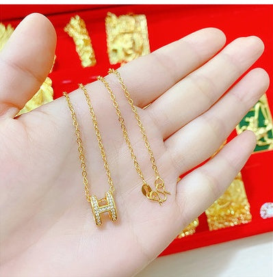 Sand Gold All-Match Gold-Plated Necklace Gold Color