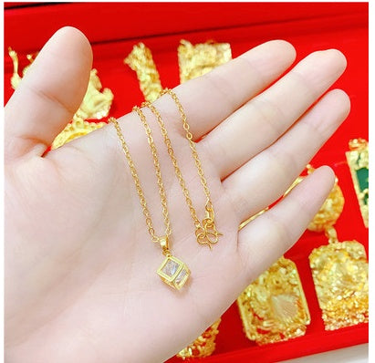 Sand Gold All-Match Gold-Plated Necklace Gold Color