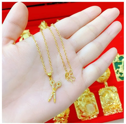 Sand Gold All-Match Gold-Plated Necklace Gold Color