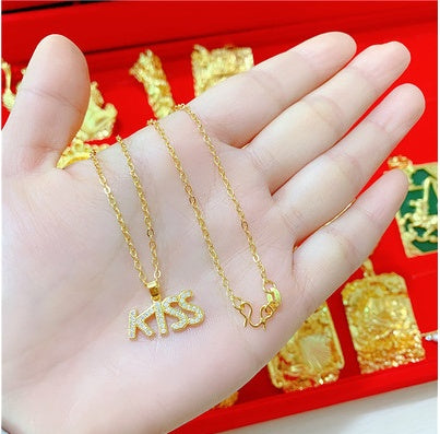 Sand Gold All-Match Gold-Plated Necklace Gold Color