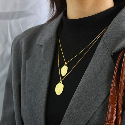 Design Gold Coin Medal Brass Gold Plated Necklace