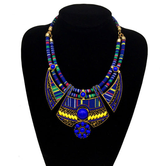 Bohemian beaded diamond necklace