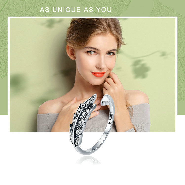 Women's Ring Diamond Leaf Ring