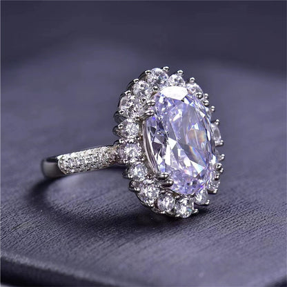 DEVI Oval Egg-shaped Moissanite Ring Big Diamond Diamond Ring