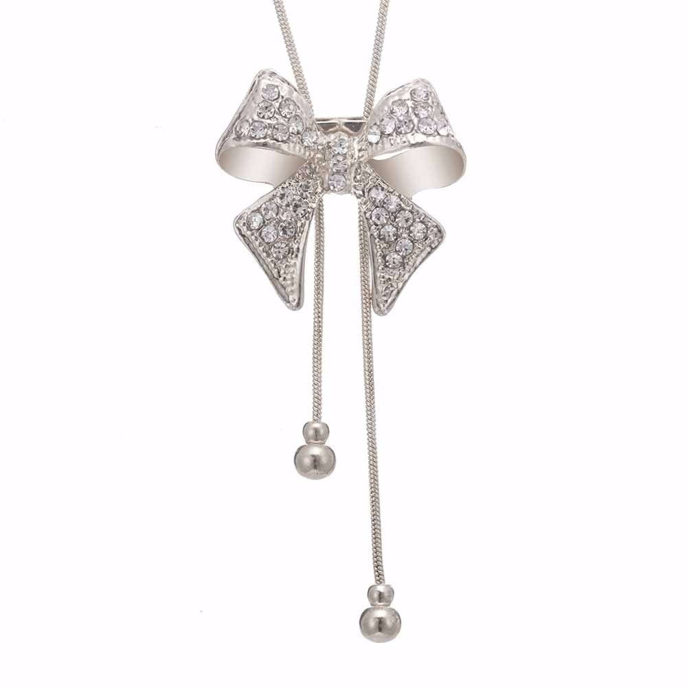 Diamond-studded bow necklace necklace chain