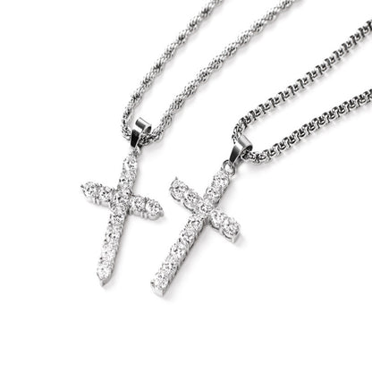 Full diamond cross necklace