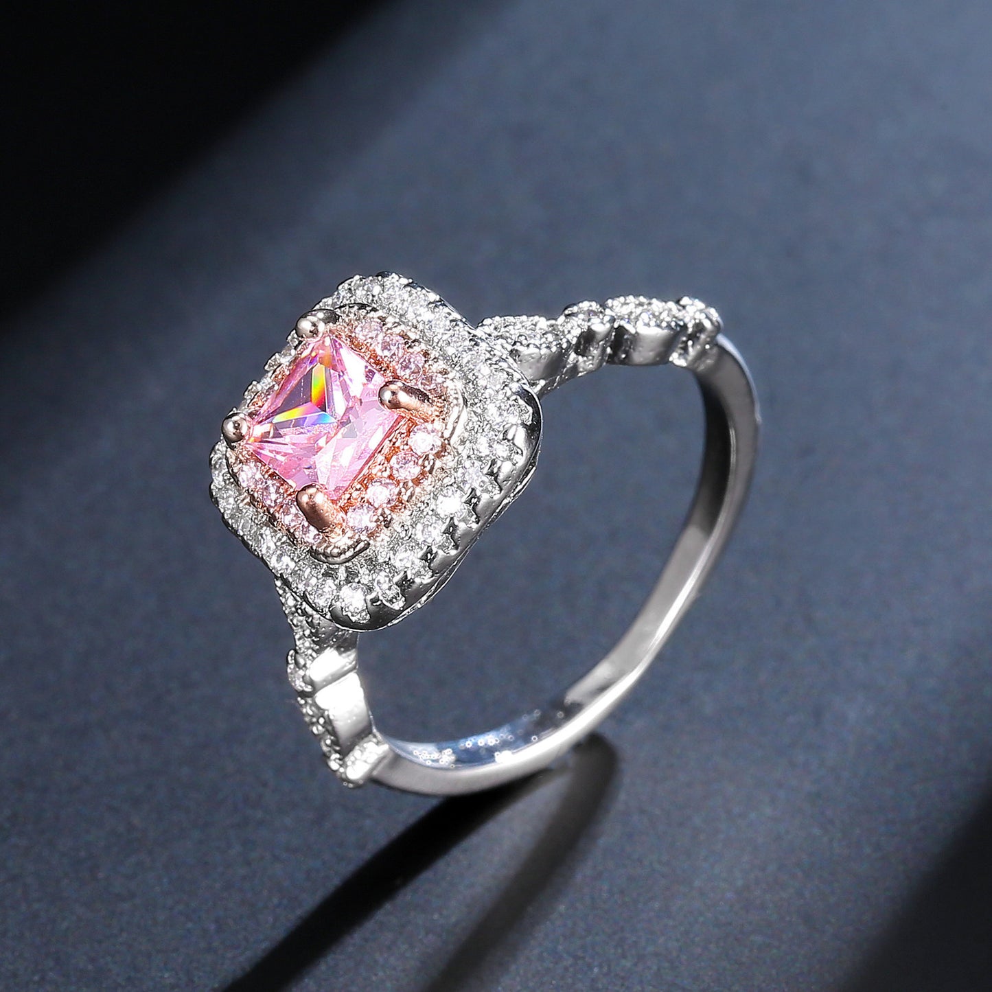 Simulation diamond ring square diamond ring