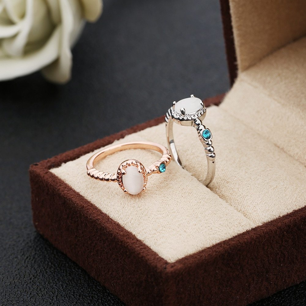 Moonstone diamond ring