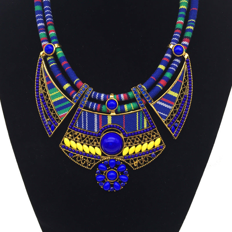 Bohemian beaded diamond necklace