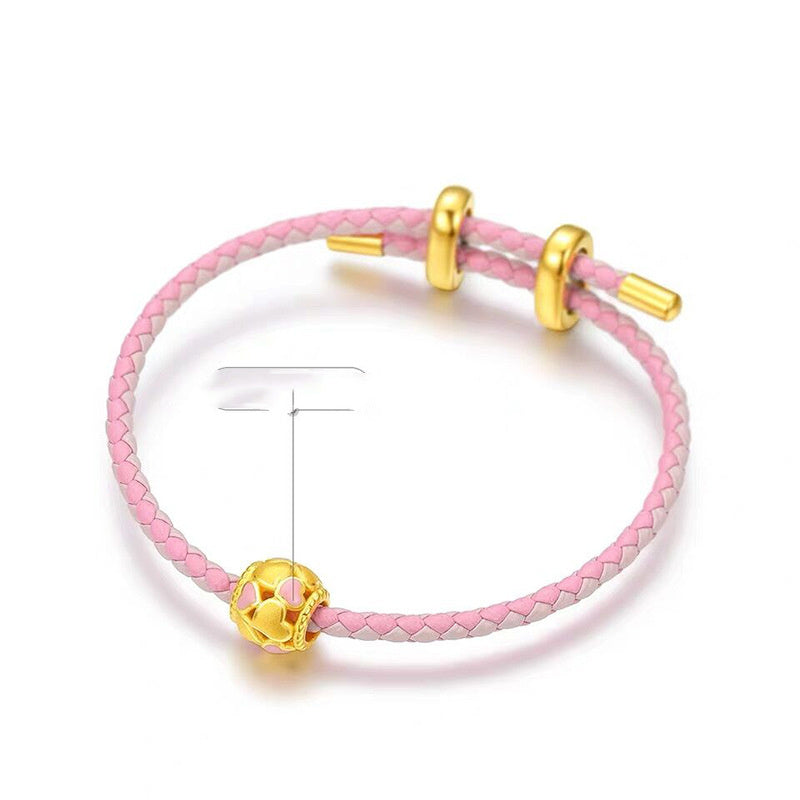 Gold Foot Gold Soft Cute Love Hollow Passepartout Gold Beads