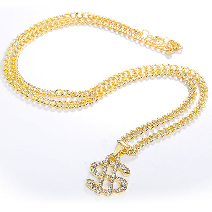 Diamond S-shaped necklace