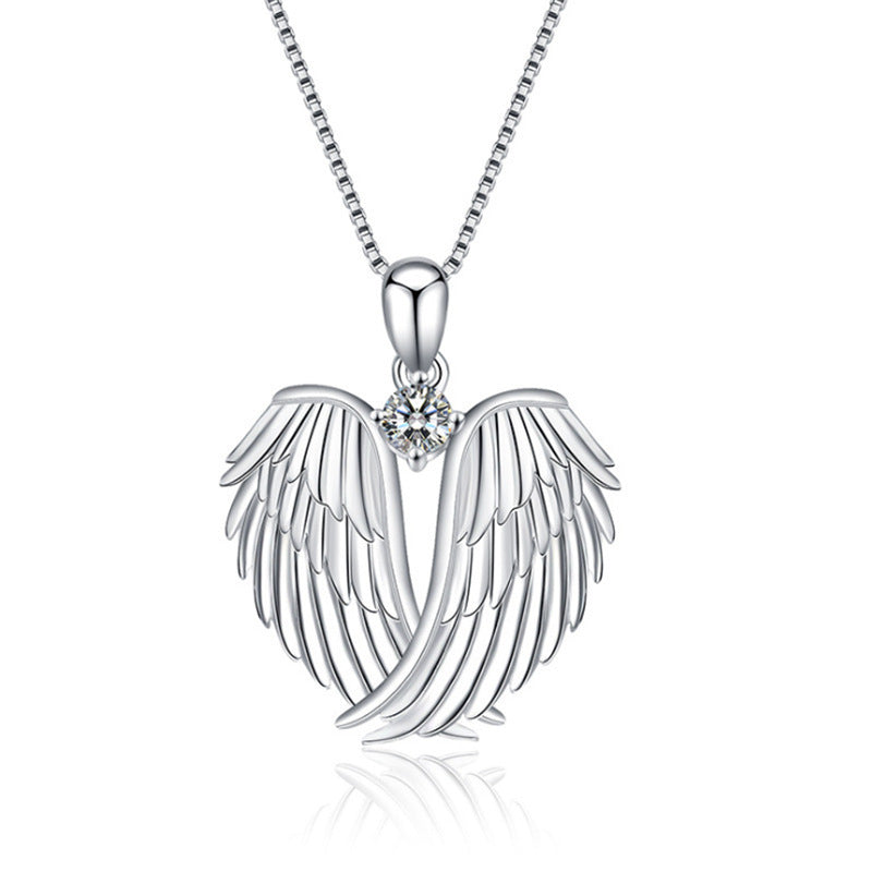 Angel wings diamond necklace