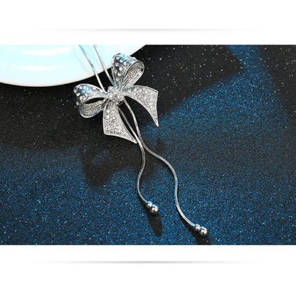 Diamond-studded bow necklace necklace chain