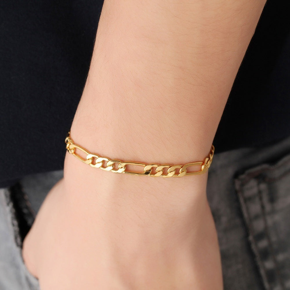 Sideways Real Gold Plating 18K Gold Plating Bracelet