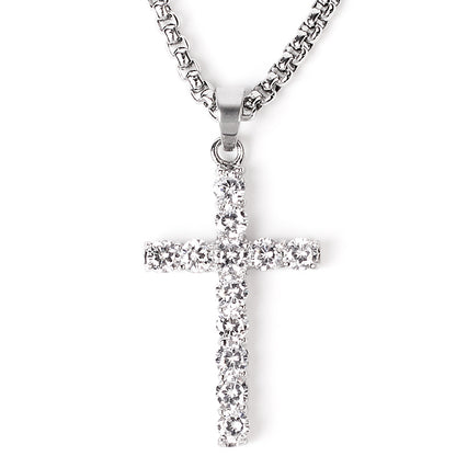 Full diamond cross necklace