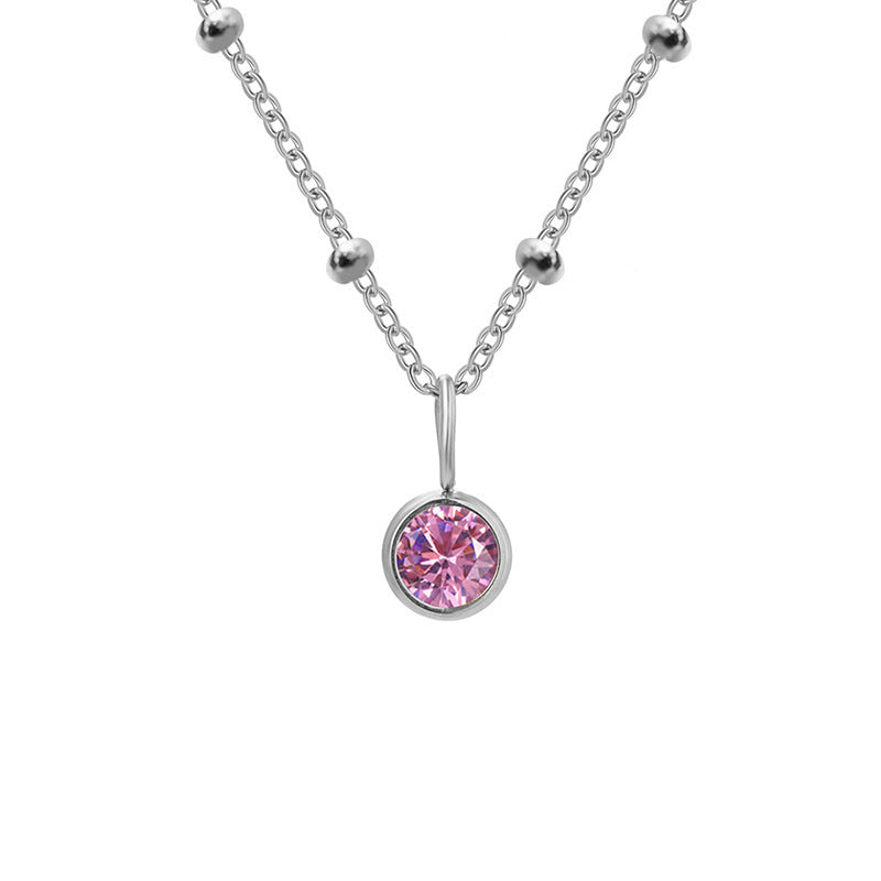 Necklace Women's Fashion Popular Necklace Diamond Birthstone Necklace