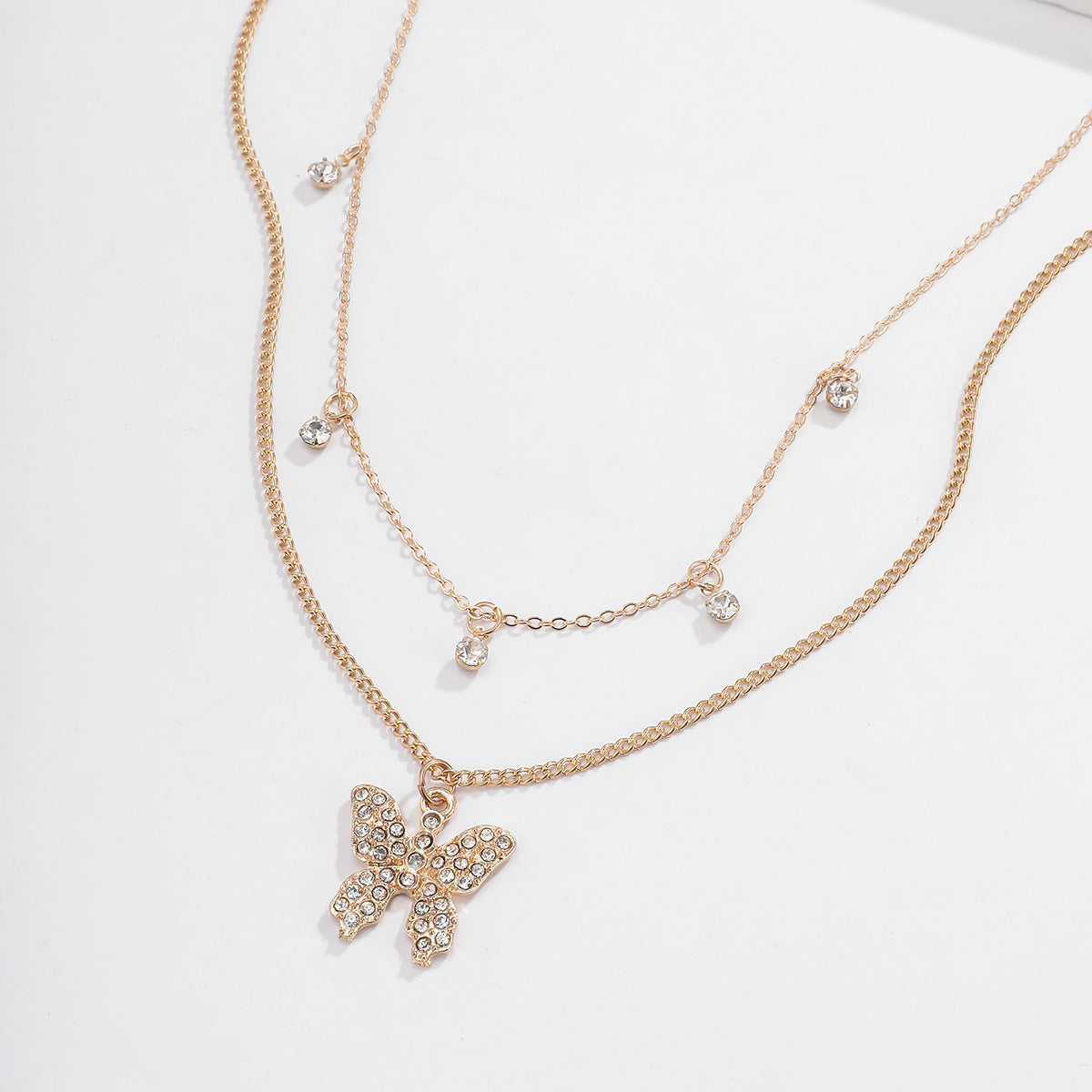 Personalized simple necklace with diamond clavicle necklace