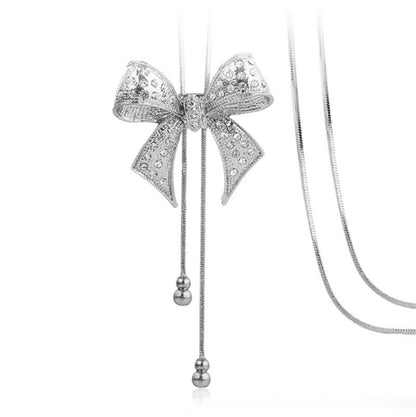 Diamond-studded bow necklace necklace chain