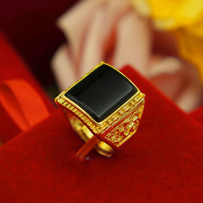 Gold version pure brass gold plated ring