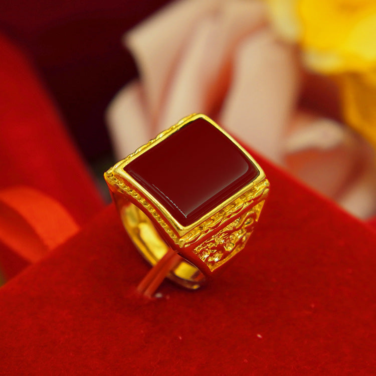 Gold version pure brass gold plated ring