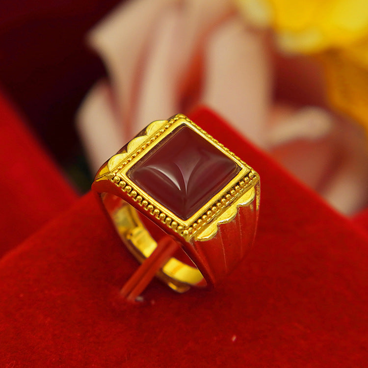 Gold version pure brass gold plated ring