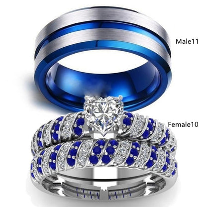 Zircon pattern diamond ring combination ring