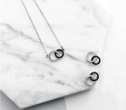 Double circle diamond necklace