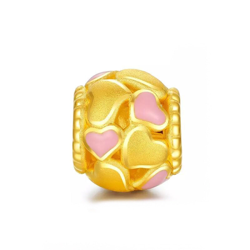 Gold Foot Gold Soft Cute Love Hollow Passepartout Gold Beads