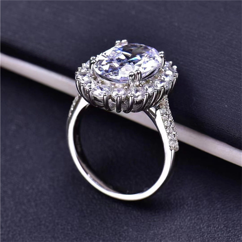 DEVI Oval Egg-shaped Moissanite Ring Big Diamond Diamond Ring