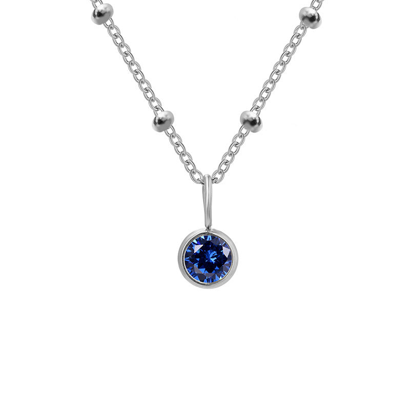 Necklace Women's Fashion Popular Necklace Diamond Birthstone Necklace