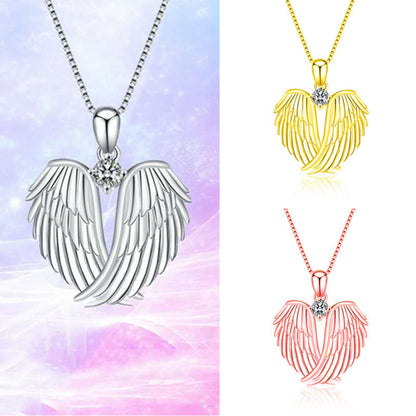 Angel wings diamond necklace