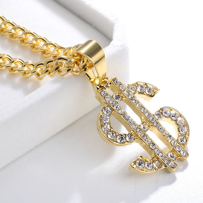 Diamond S-shaped necklace