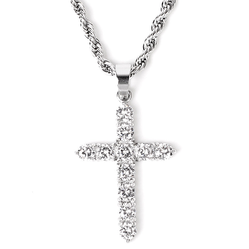 Full diamond cross necklace