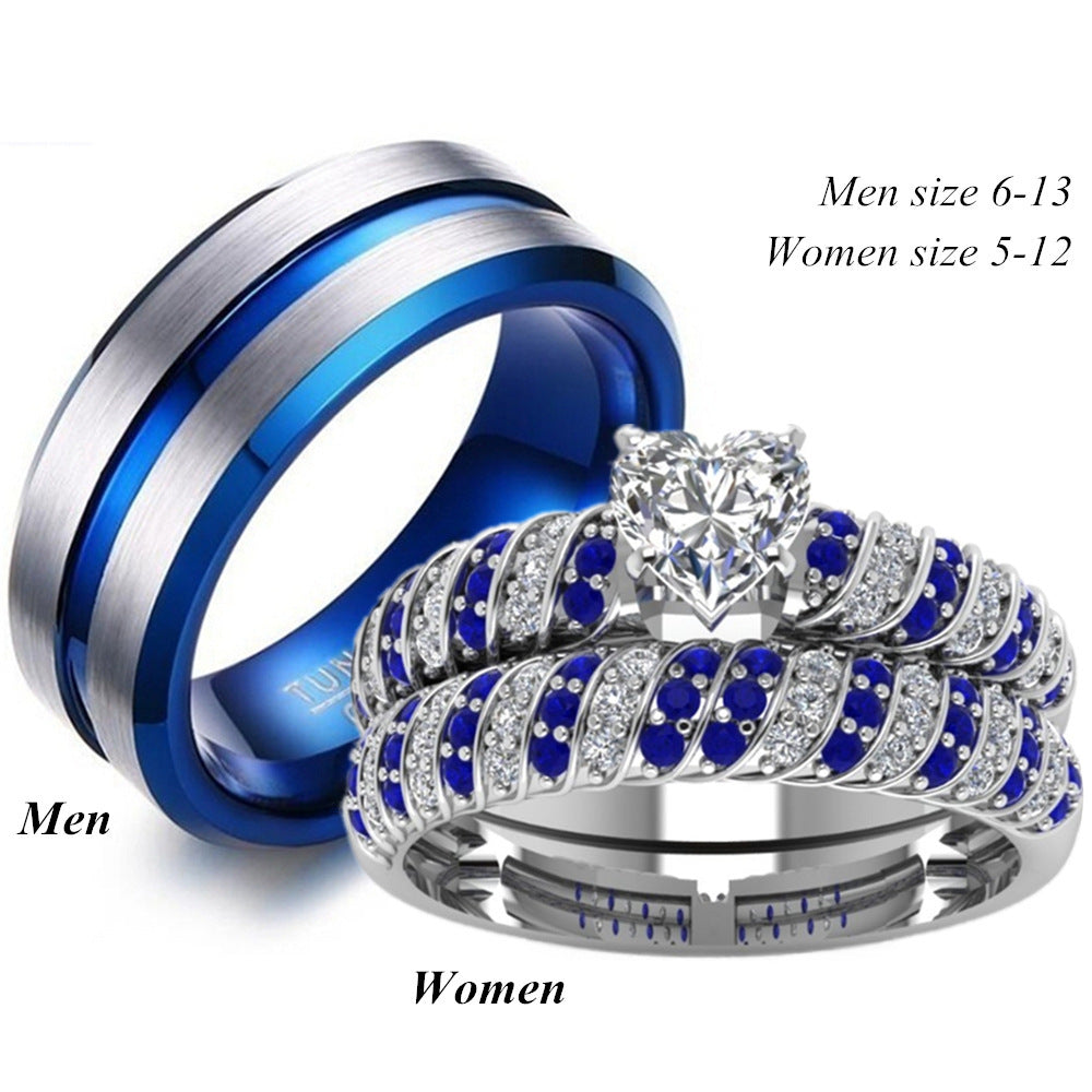 Zircon pattern diamond ring combination ring