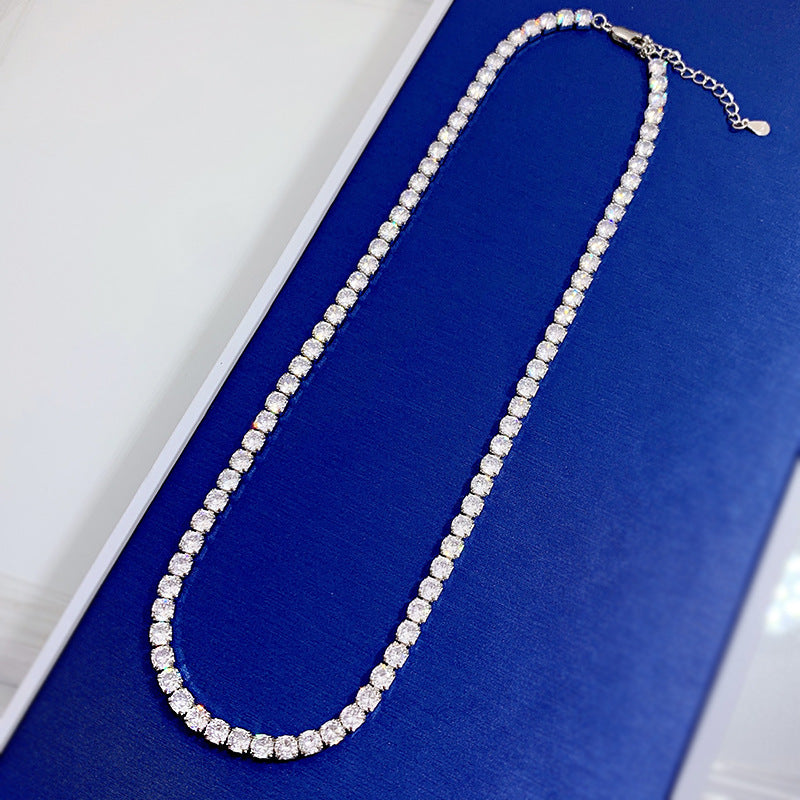 High Carbon Diamond Full Diamond Necklace Row Diamond Chain