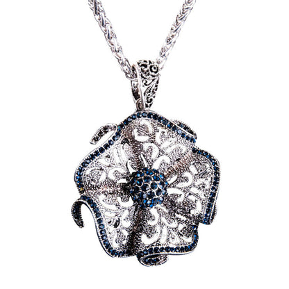 Alloy diamond flower necklace